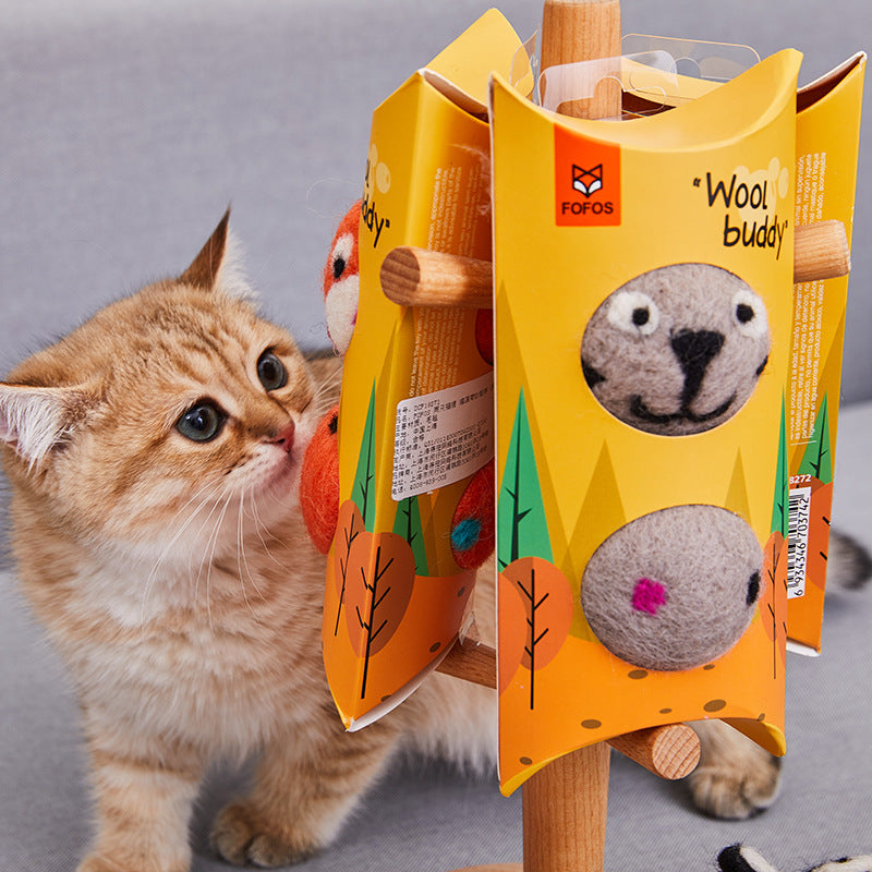 Colorful Felt Stretch Ball Cat Toy Ball