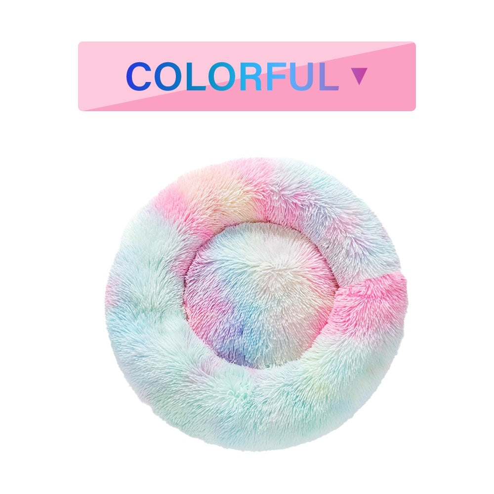 Fluffy Donut Dog Bed  Warm Soft